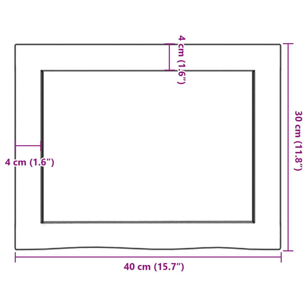 vidaXL Bathroom Countertop 40x30x(2-4) cm Untreated Solid Wood