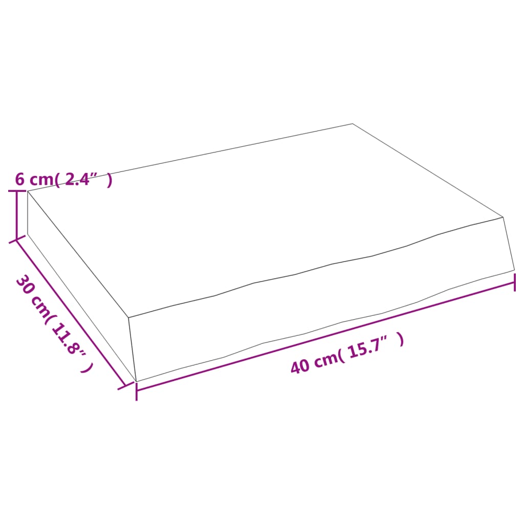 vidaXL Bathroom Countertop 40x30x(2-6) cm Untreated Solid Wood