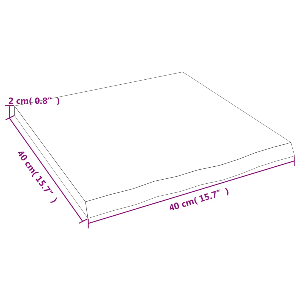 vidaXL Bathroom Countertop 40x40x2 cm Untreated Solid Wood