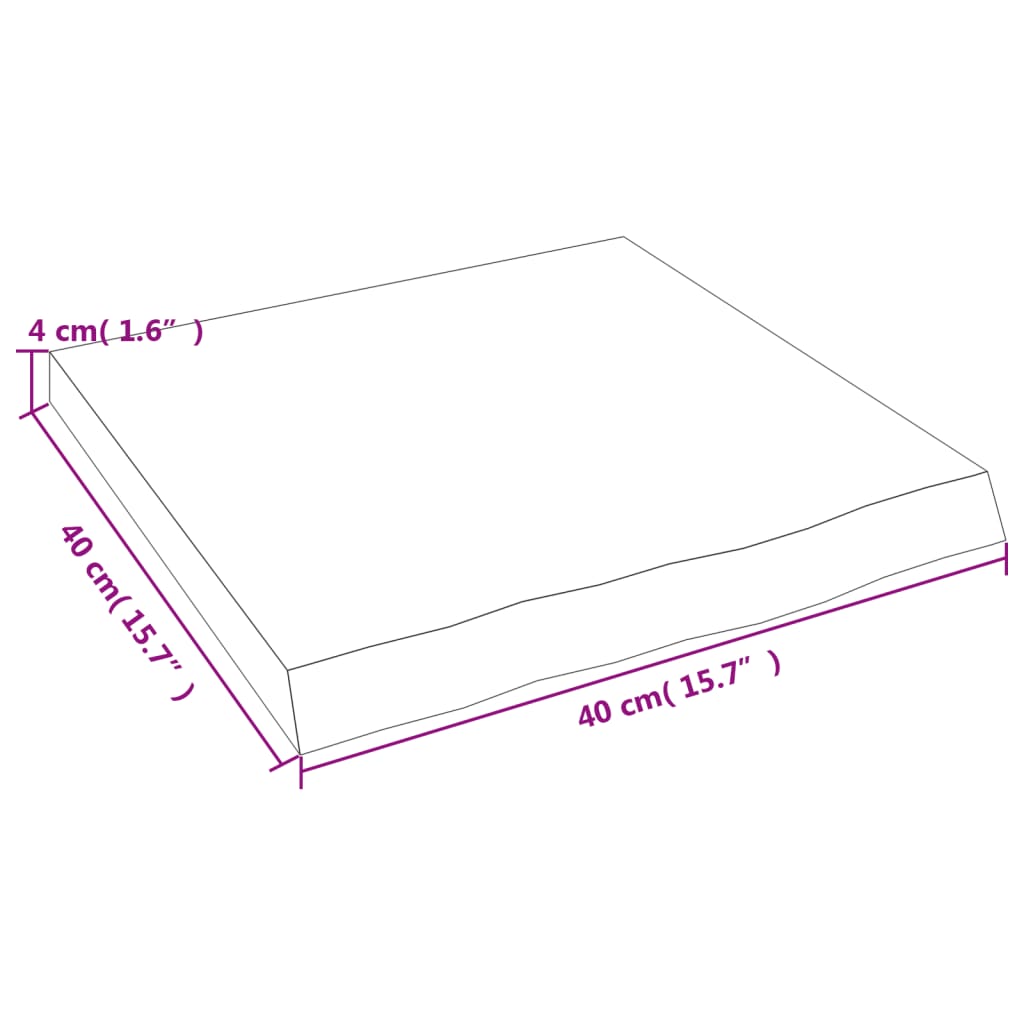 vidaXL Bathroom Countertop 40x40x(2-4) cm Untreated Solid Wood