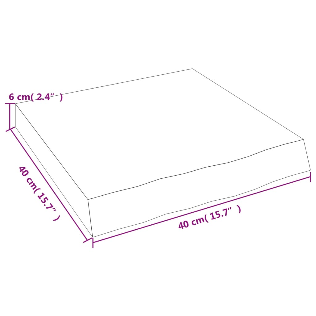 vidaXL Bathroom Countertop 40x40x(2-6) cm Untreated Solid Wood