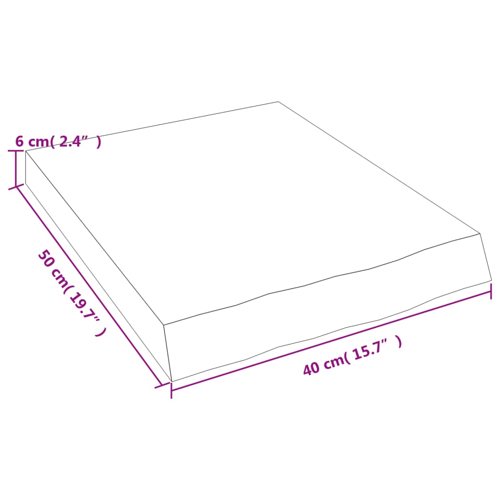 vidaXL Bathroom Countertop 40x50x(2-6) cm Untreated Solid Wood