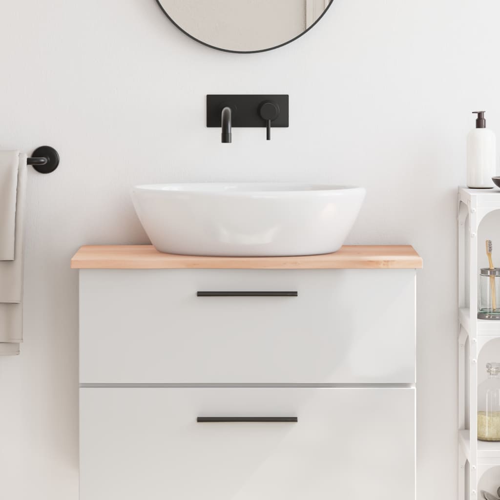 Bathroom Countertop 80x40x2 cm Untreated Solid Wood