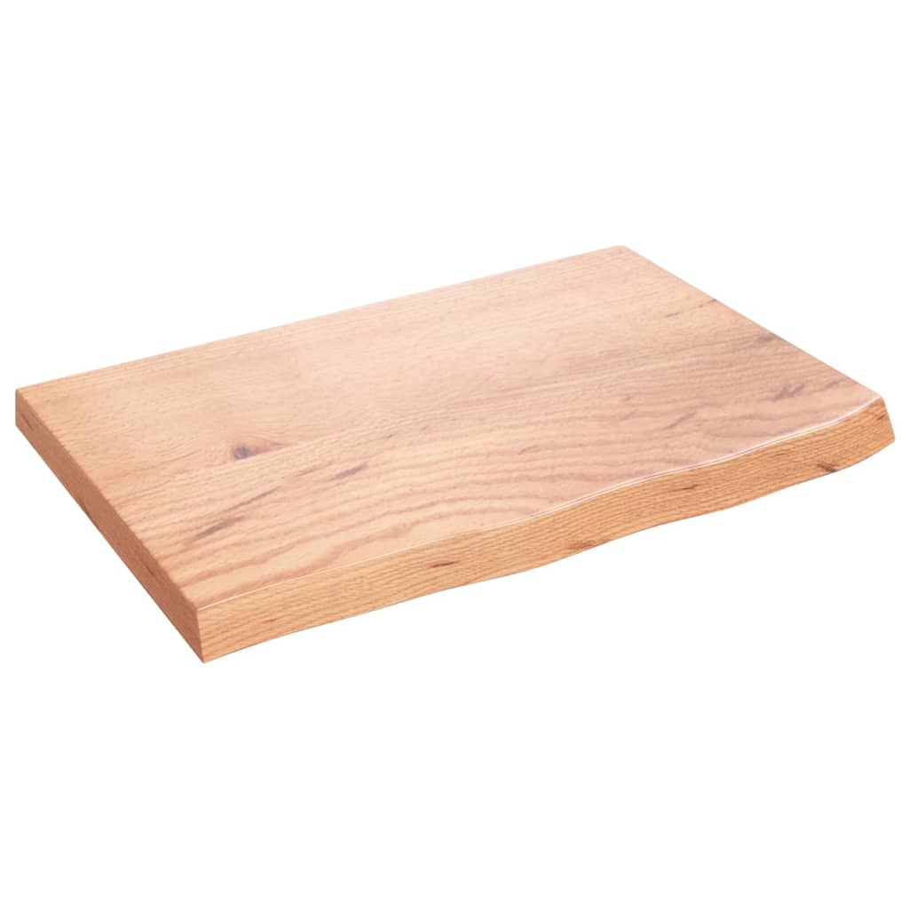 Bathroom Countertop Light Brown 60x40x(2-4) cm Treated Solid Wood
