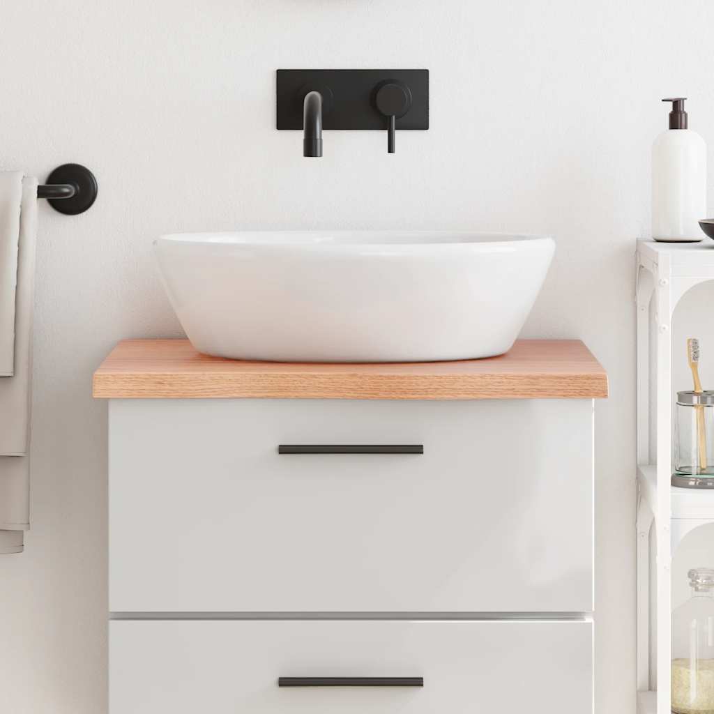 Bathroom Countertop Light Brown 60x50x(2-4) cm Solid Wood