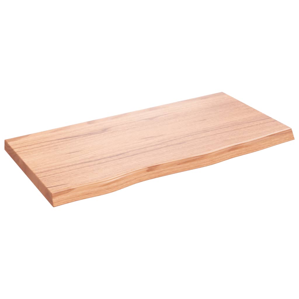 Bathroom Countertop Light Brown 80x40x(2-4) cm Treated Solid Wood