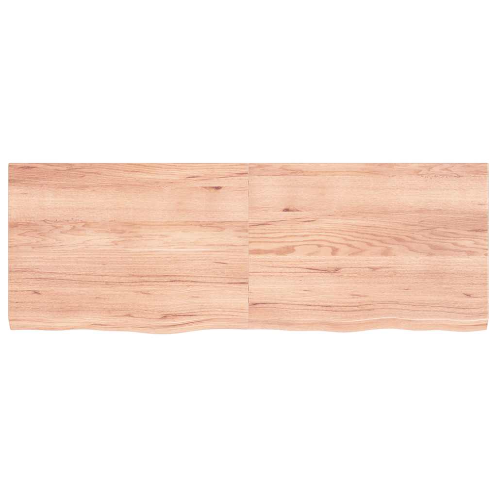 Bathroom Countertop Light Brown 140x50x(2-4)cm Treated Solid Wood