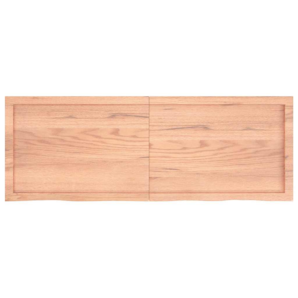 Bathroom Countertop Light Brown 140x50x(2-4)cm Treated Solid Wood