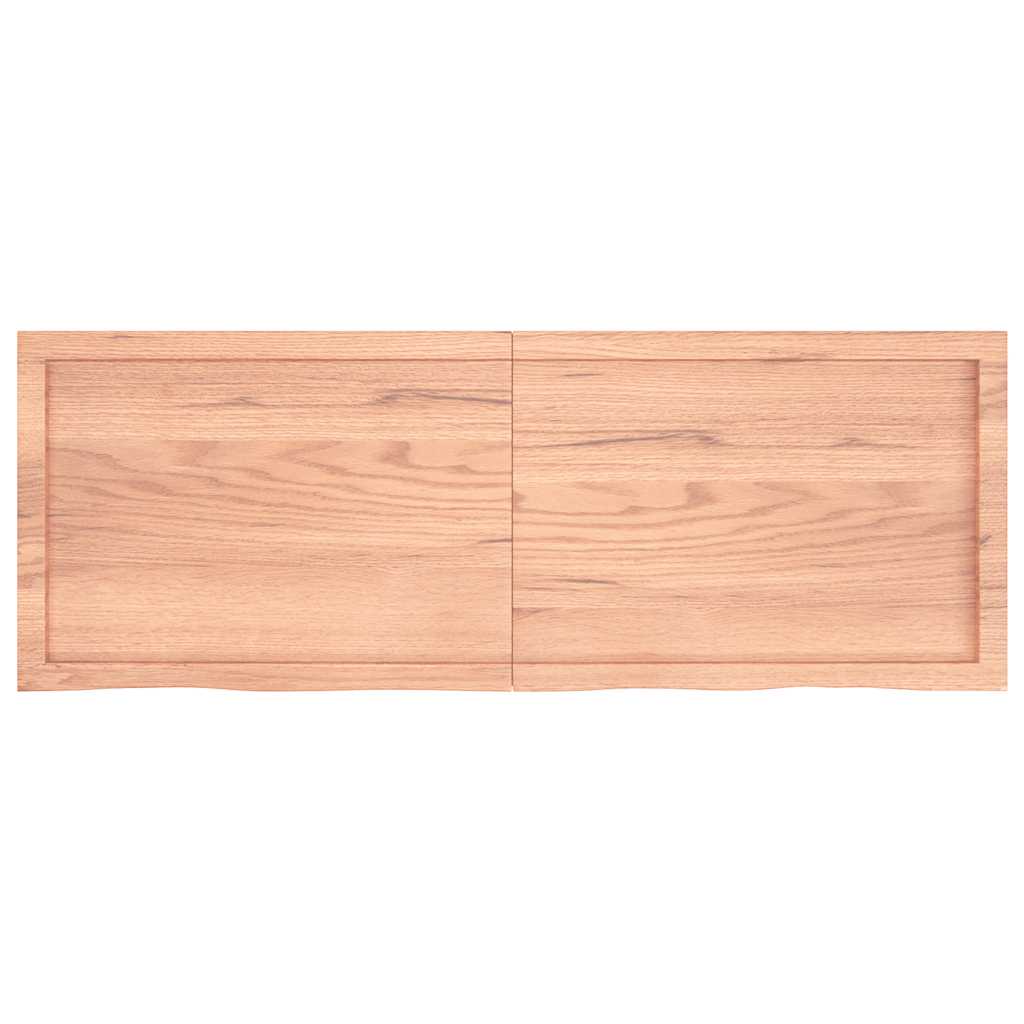 Bathroom Countertop Light Brown 140x50x(2-6)cm Treated Solid Wood