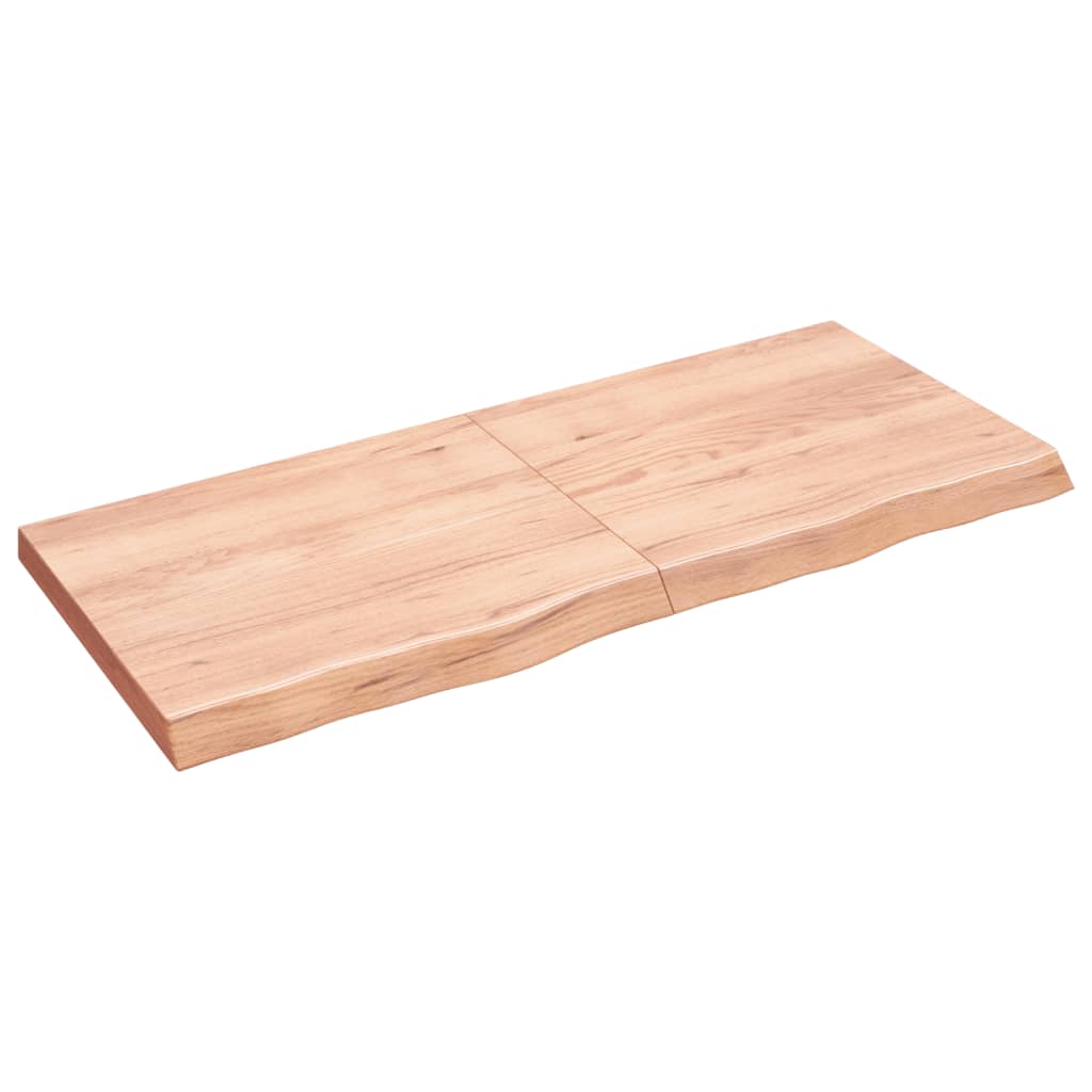 vidaXL Bathroom Countertop Light Brown 140x60x(2-6)cm Treated Solid Wood