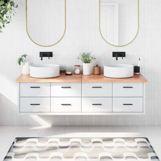 Bathroom Countertop Light Brown 180x40x(2-4)cm Treated Solid Wood