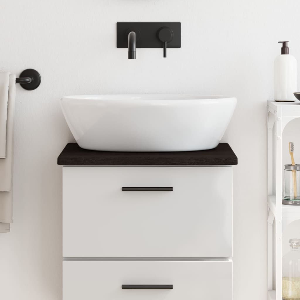 Bathroom Countertop Dark Brown 40x30x2 cm Treated Solid Wood