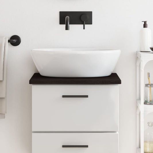 Bathroom Countertop Dark Brown 40x40x2 cm Treated Solid Wood