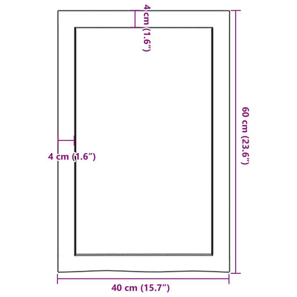 vidaXL Bathroom Countertop Dark Brown 40x60x(2-4) cm Treated Solid Wood