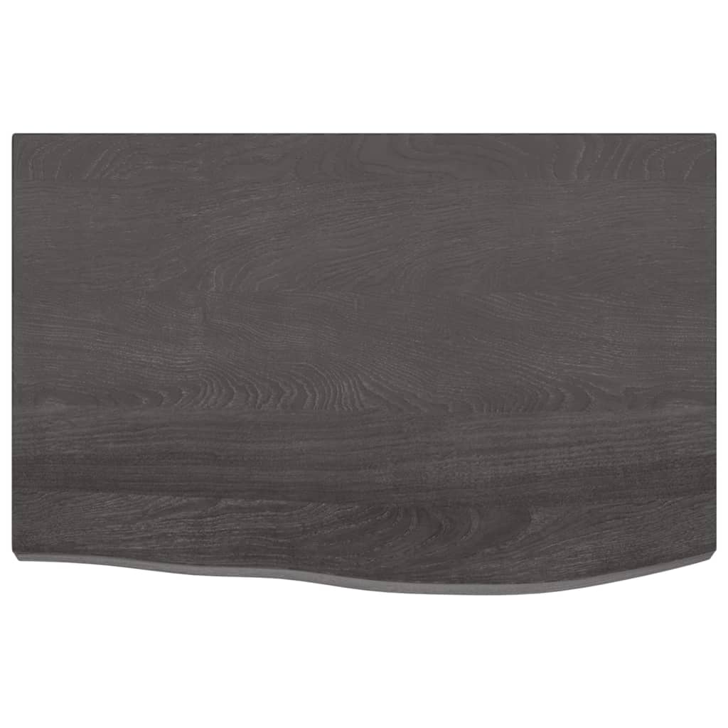 vidaXL Bathroom Countertop Dark Brown 60x40x(2-4) cm Treated Solid Wood