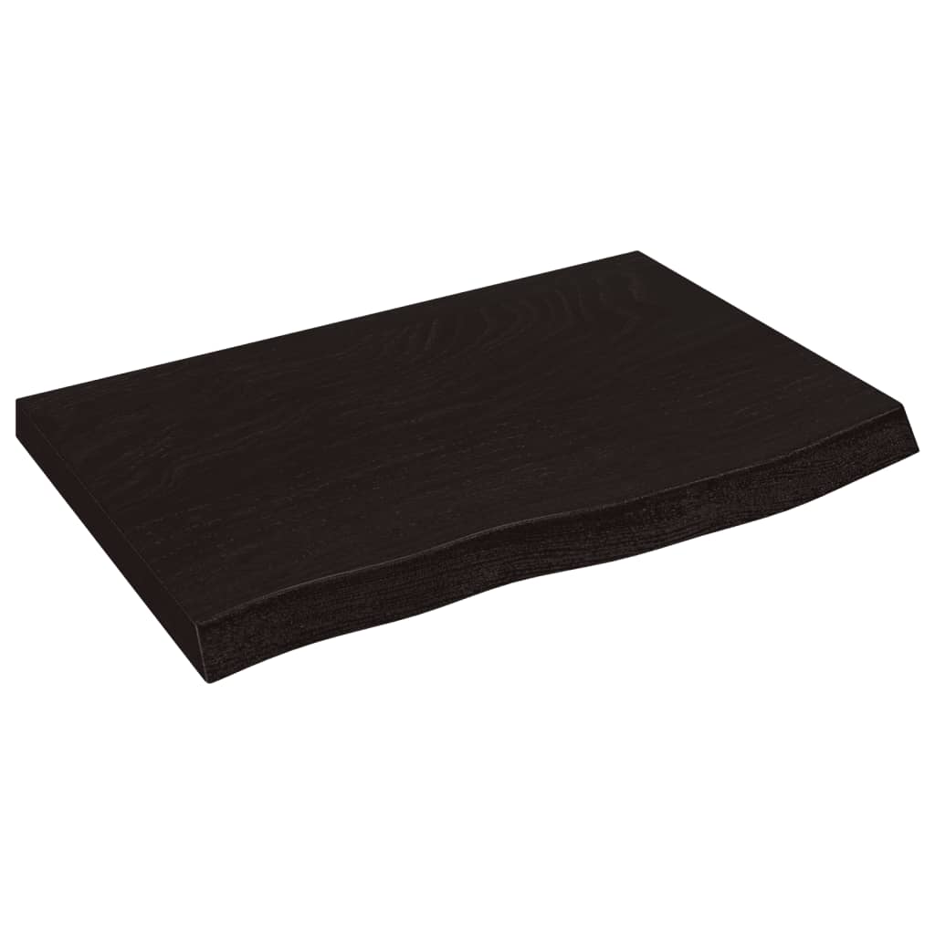 vidaXL Bathroom Countertop Dark Brown 60x40x(2-6) cm Treated Solid Wood