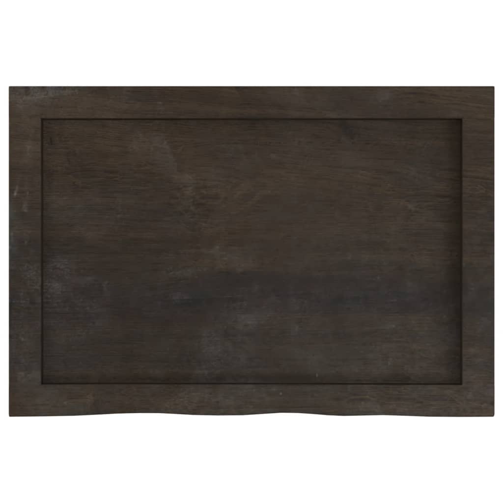 vidaXL Bathroom Countertop Dark Brown 60x40x(2-6) cm Treated Solid Wood