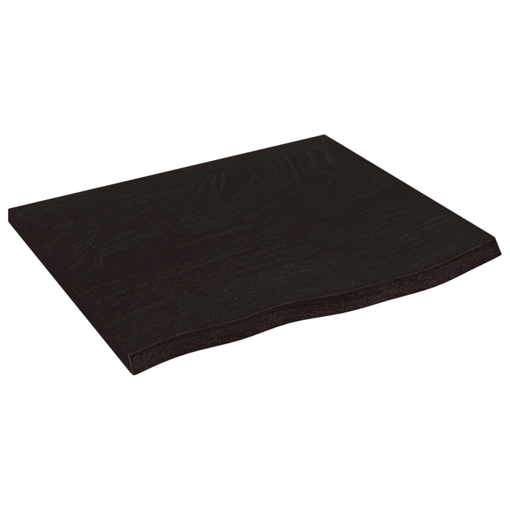 vidaXL Bathroom Countertop Dark Brown 60x50x2 cm Treated Solid Wood