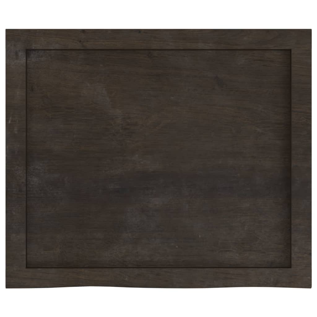 vidaXL Bathroom Countertop Dark Brown 60x50x(2-6) cm Treated Solid Wood