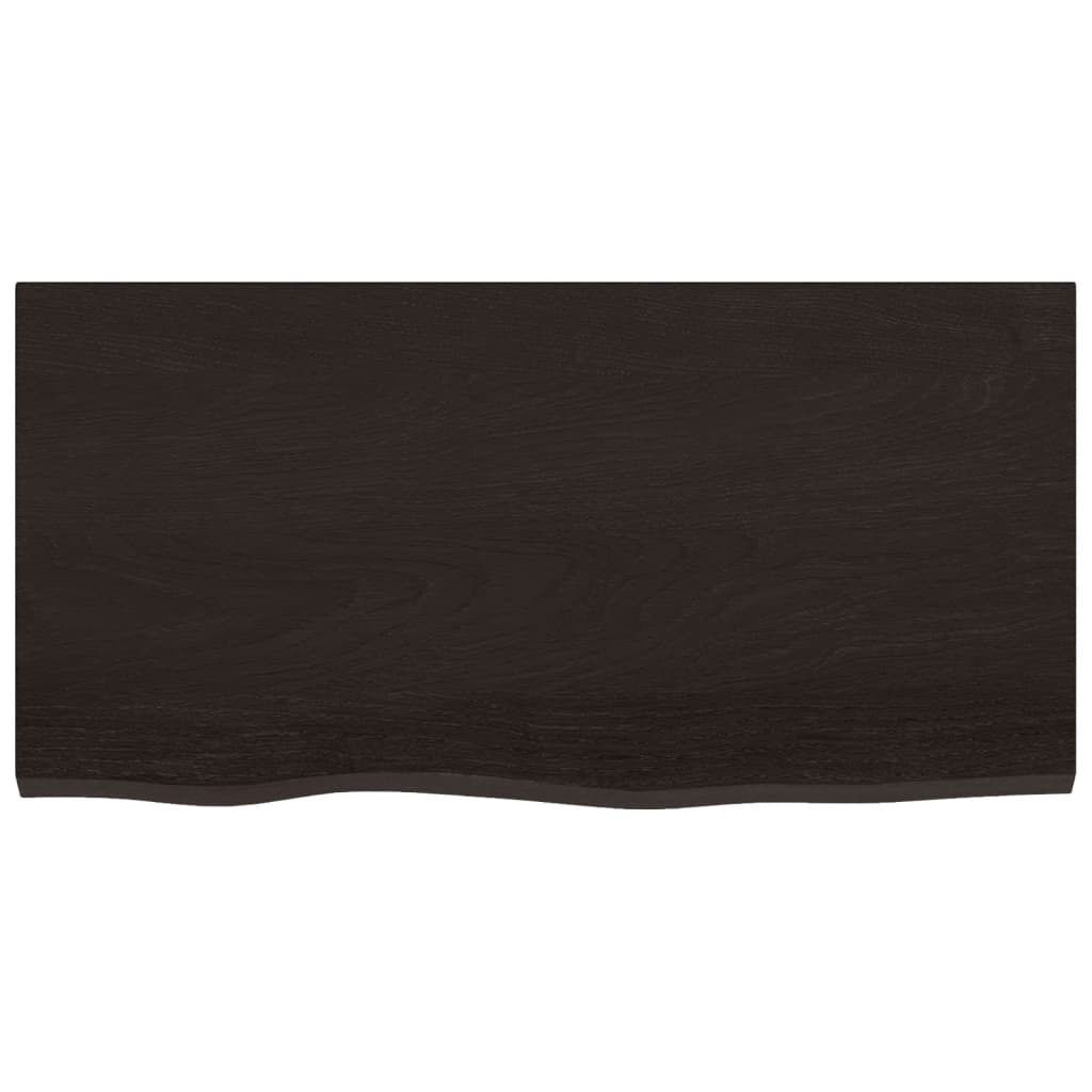 vidaXL Bathroom Countertop Dark Brown 80x40x(2-4) cm Treated Solid Wood