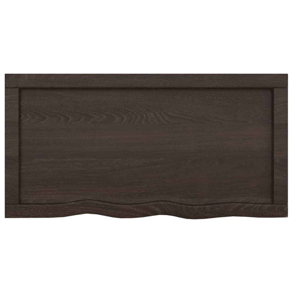 vidaXL Bathroom Countertop Dark Brown 80x40x(2-4) cm Treated Solid Wood