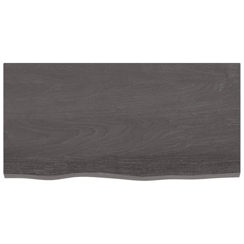 vidaXL Bathroom Countertop Dark Brown 80x40x(2-6) cm Treated Solid Wood