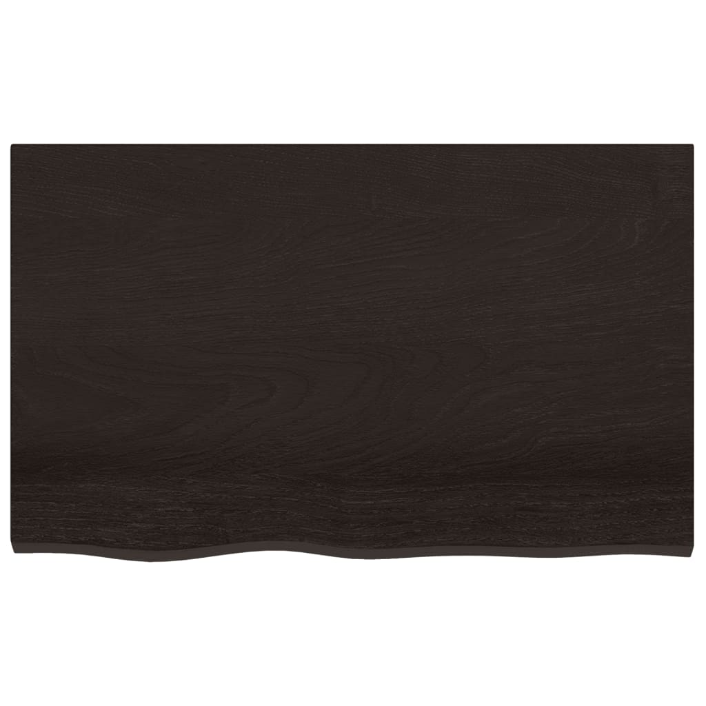 vidaXL Bathroom Countertop Dark Brown 80x50x2 cm Treated Solid Wood