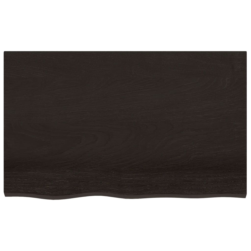 vidaXL Bathroom Countertop Dark Brown 80x50x(2-4) cm Treated Solid Wood