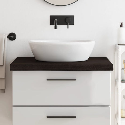 Bathroom Countertop Dark Brown 80x50x(2-6) cm Treated Solid Wood