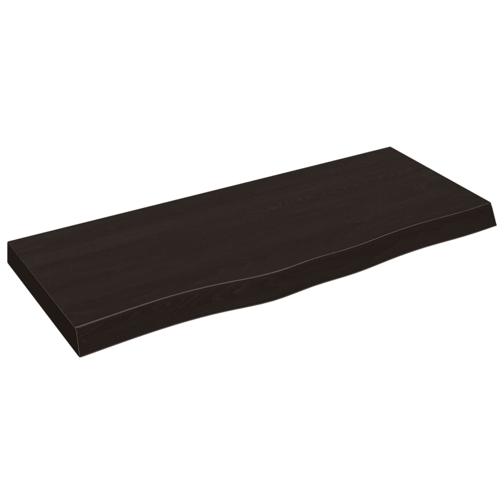 vidaXL Bathroom Countertop Dark Brown 100x40x(2-6) cm Treated Solid Wood