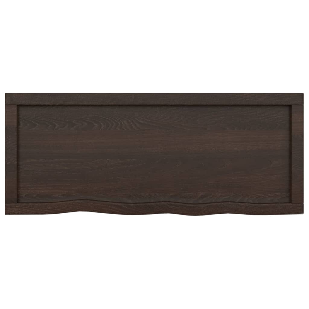 vidaXL Bathroom Countertop Dark Brown 100x40x(2-6) cm Treated Solid Wood