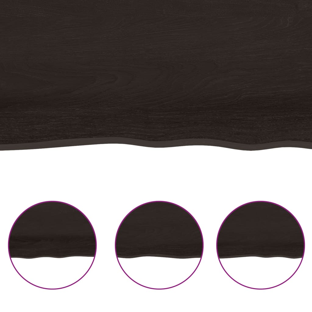 Bathroom Countertop Dark Brown 100x50x(2-4) cm Treated Solid Wood