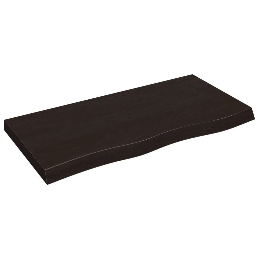 vidaXL Bathroom Countertop Dark Brown 100x50x(2-6) cm Treated Solid Wood