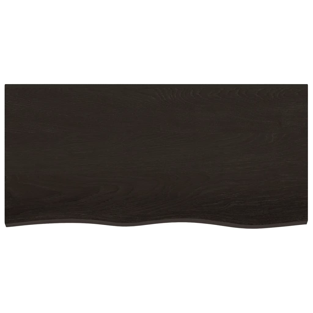 vidaXL Bathroom Countertop Dark Brown 100x50x(2-6) cm Treated Solid Wood