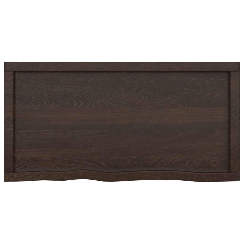 vidaXL Bathroom Countertop Dark Brown 100x50x(2-6) cm Treated Solid Wood