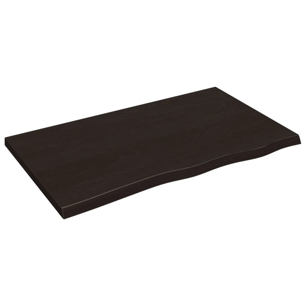 vidaXL Bathroom Countertop Dark Brown 100x60x(2-4) cm Treated Solid Wood