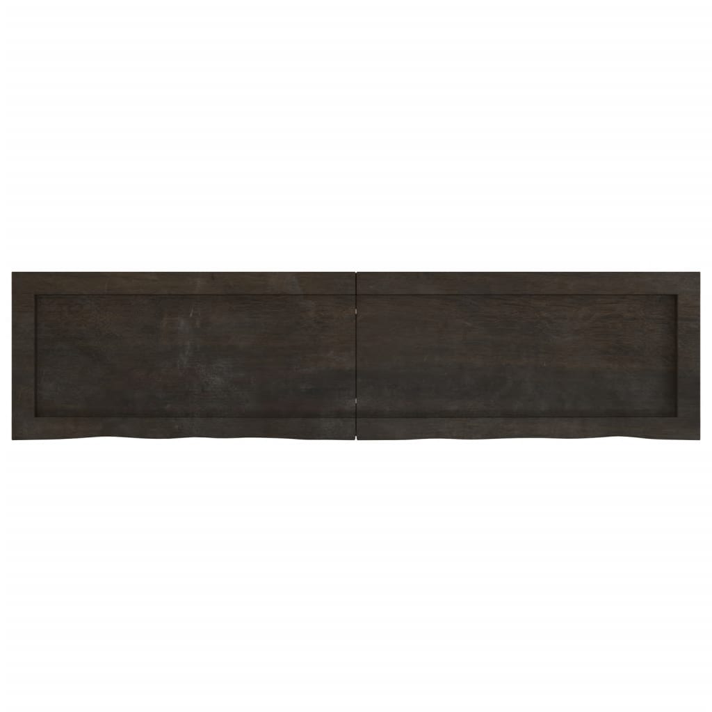 vidaXL Bathroom Countertop Dark Brown 120x30x(2-4) cm Treated Solid Wood