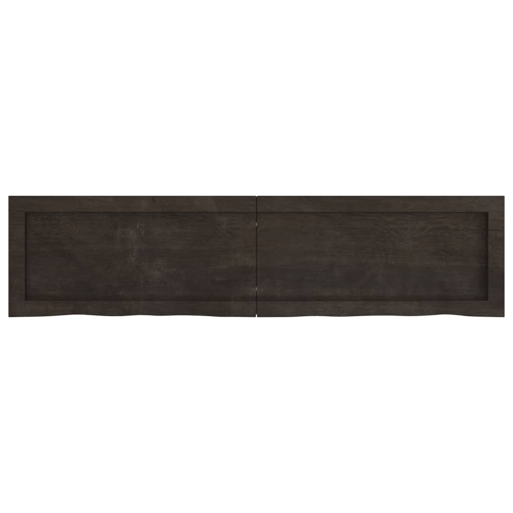 vidaXL Bathroom Countertop Dark Brown 120x30x(2-6) cm Treated Solid Wood