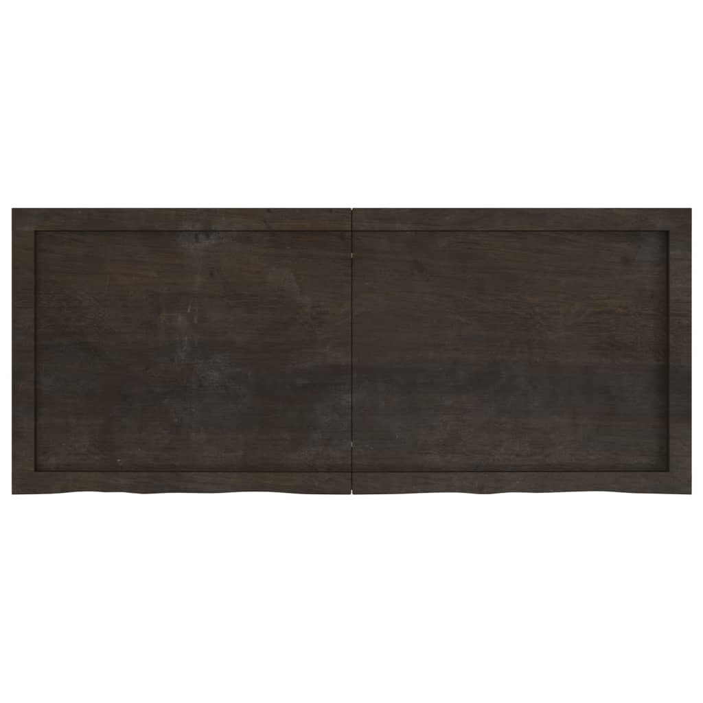 vidaXL Bathroom Countertop Dark Brown 120x50x(2-4) cm Treated Solid Wood