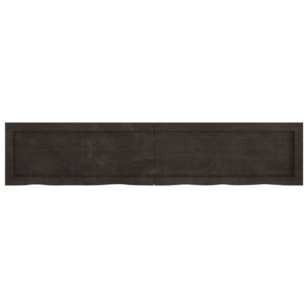 vidaXL Bathroom Countertop Dark Brown 140x30x(2-6) cm Treated Solid Wood