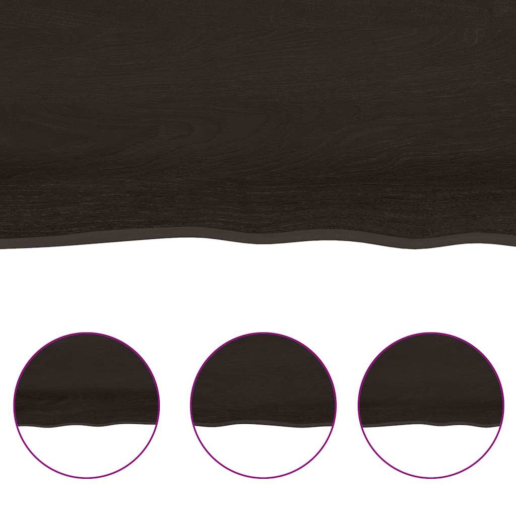 Bathroom Countertop Dark Brown 140x60x(2-4) cm Treated Solid Wood