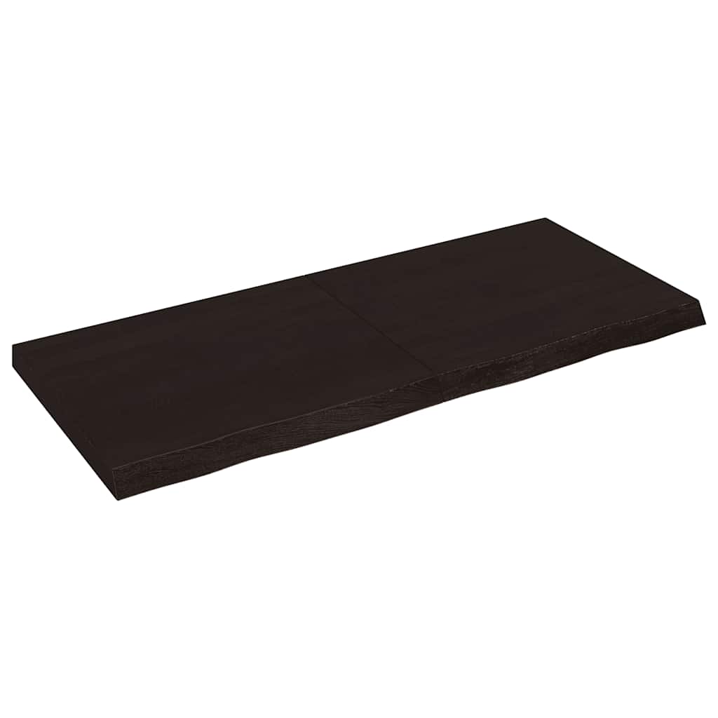 Bathroom Countertop Dark Brown 140x60x(2-6) cm Treated Solid Wood