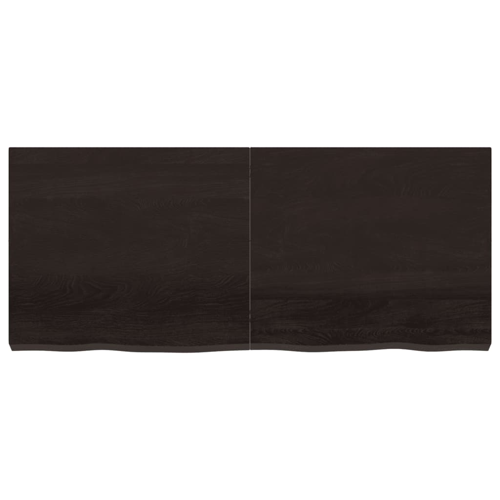 vidaXL Bathroom Countertop Dark Brown 140x60x(2-6) cm Treated Solid Wood