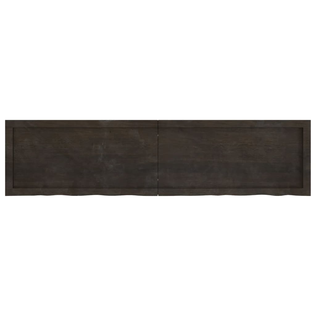 vidaXL Bathroom Countertop Dark Brown 160x40x(2-4) cm Treated Solid Wood