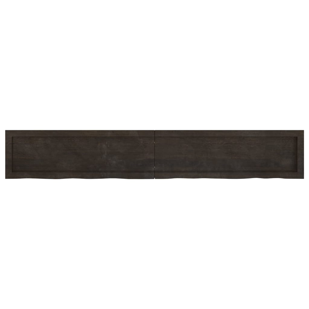 vidaXL Bathroom Countertop Dark Brown 180x30x(2-6) cm Treated Solid Wood