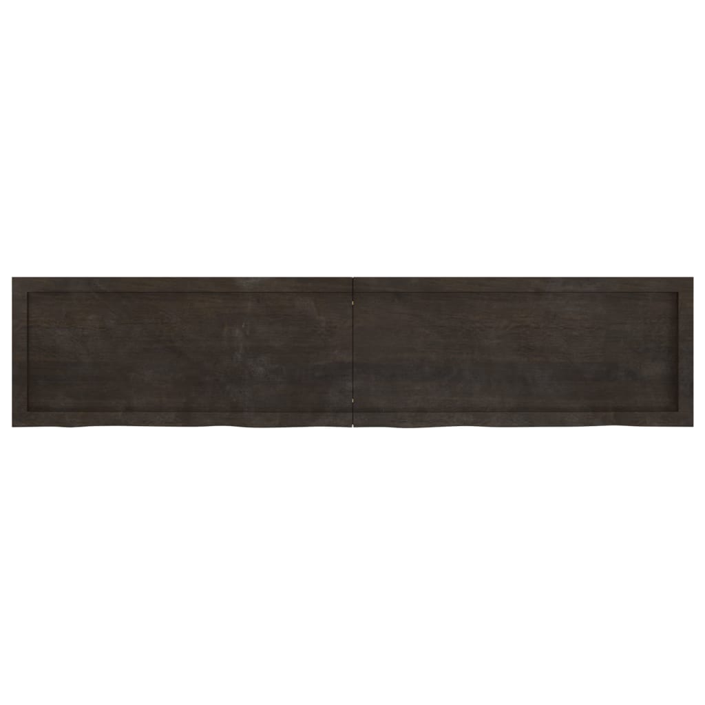 vidaXL Bathroom Countertop Dark Brown 180x40x(2-6) cm Treated Solid Wood