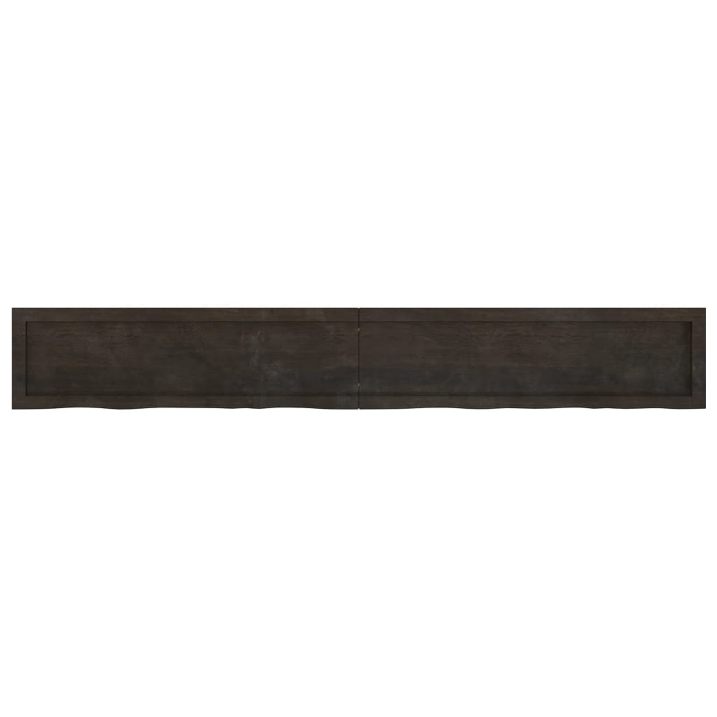 vidaXL Bathroom Countertop Dark Brown 200x30x(2-6) cm Treated Solid Wood