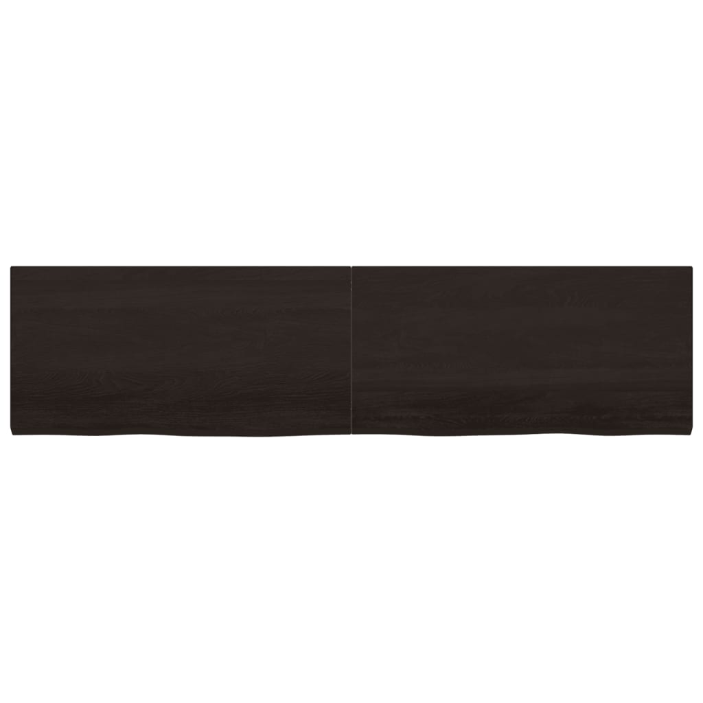 vidaXL Bathroom Countertop Dark Brown 200x50x(2-4) cm Treated Solid Wood