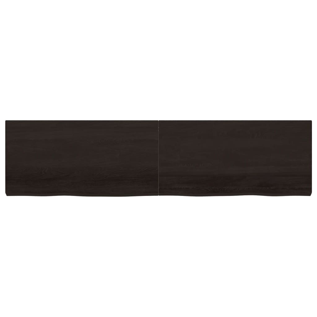 vidaXL Bathroom Countertop Dark Brown 200x50x(2-6) cm Treated Solid Wood