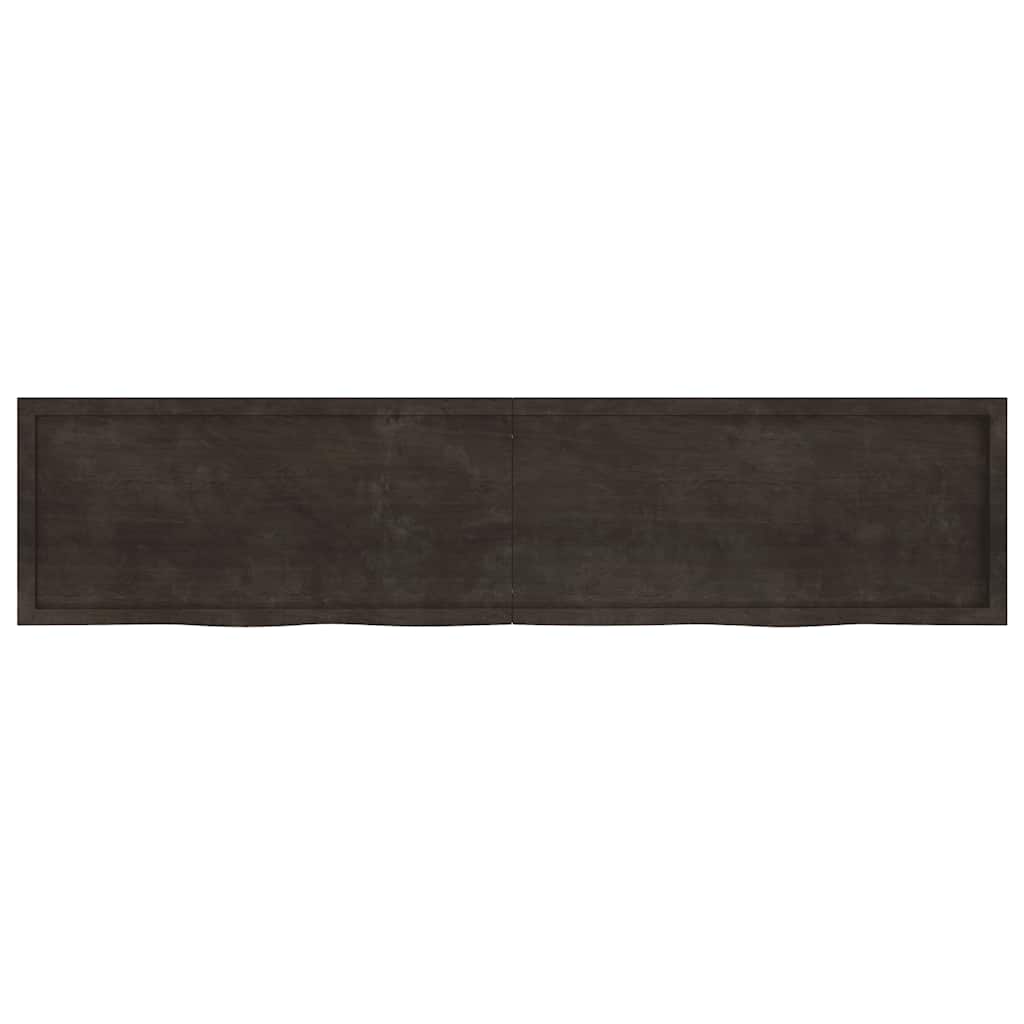 Bathroom Countertop Dark Brown 220x50x(2-4) cm Treated Solid Wood